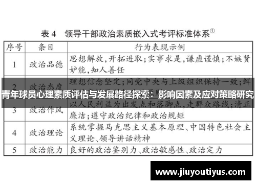青年球员心理素质评估与发展路径探索：影响因素及应对策略研究